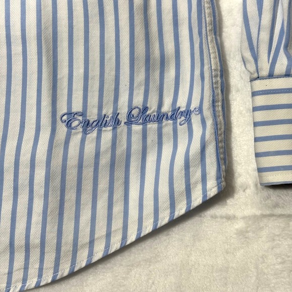 English Laundry | Mens Dress Shirt Long Sleeve Striped‎ Button Down - Picture 6 of 10